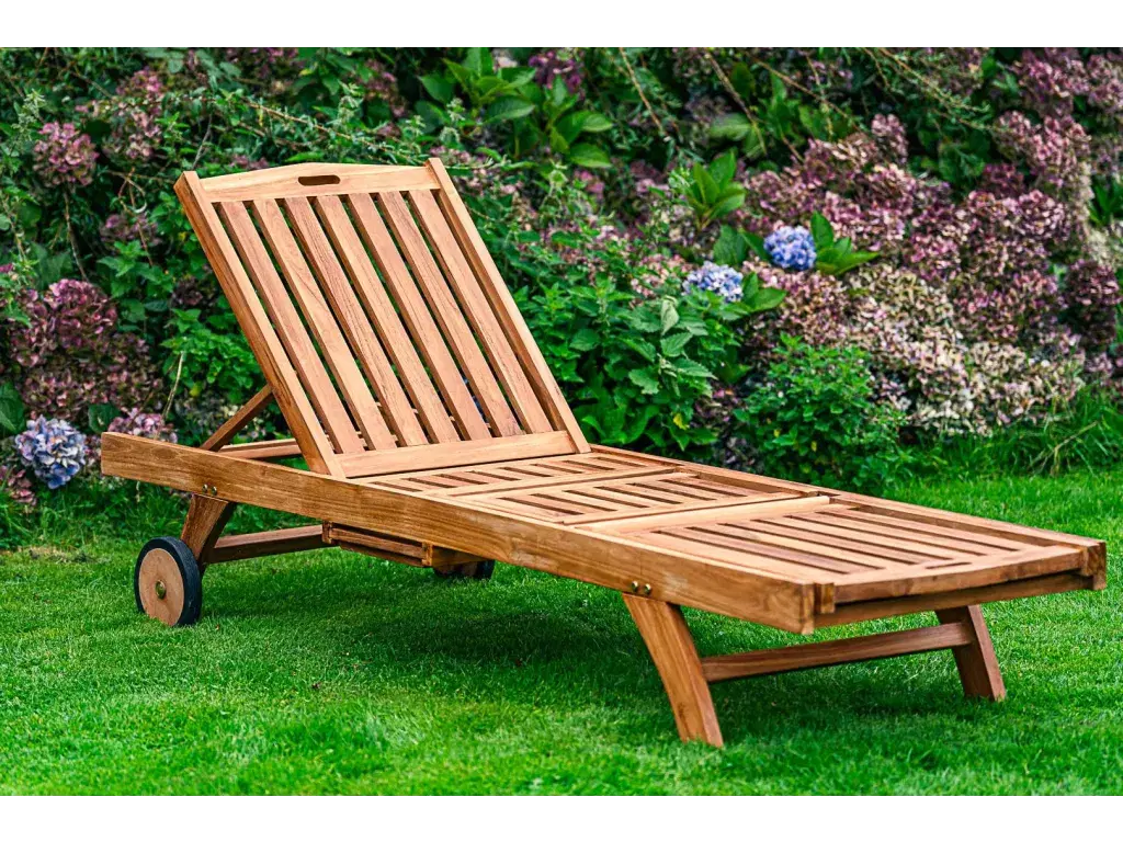 Solid Teak Sennen Sun Lounger