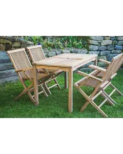 Teak Rectangular Garden Table and Chair Set