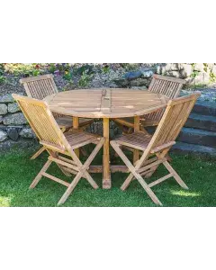 Circular Teak Table and Chair Set