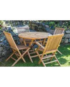 Teak Folding Table and Chair Set