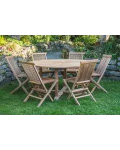 6 Seater Teak Garden Table and Chair Set