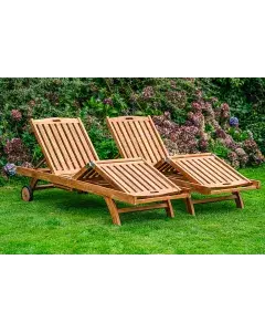 Sennen Solid Teak Sun lounger Relaxing Set