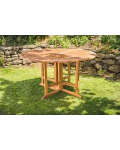 Solid Teak Pedestal 1.4m Folding Table