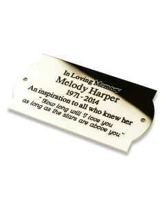 Curved End Solid Brass Memorial Plaque