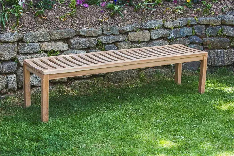 Teak Backless Patio Bench