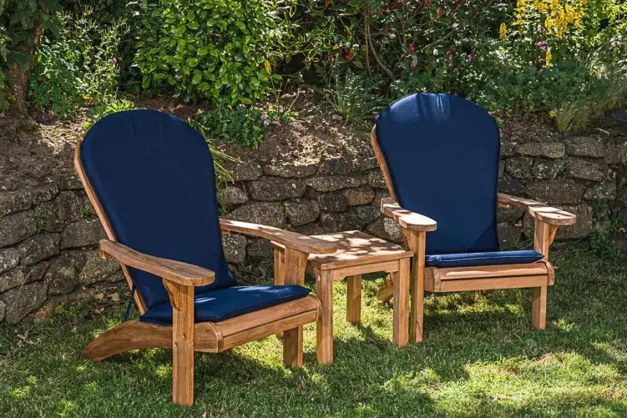 Teak Garden Adirondack Loveseat set with Cushions