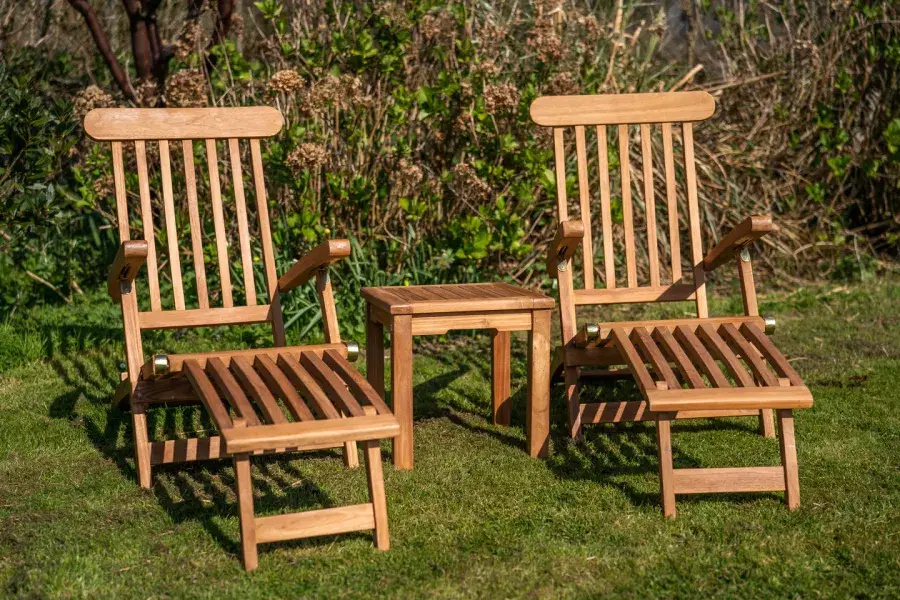 Teak Garden Sun Lounger Couples Set