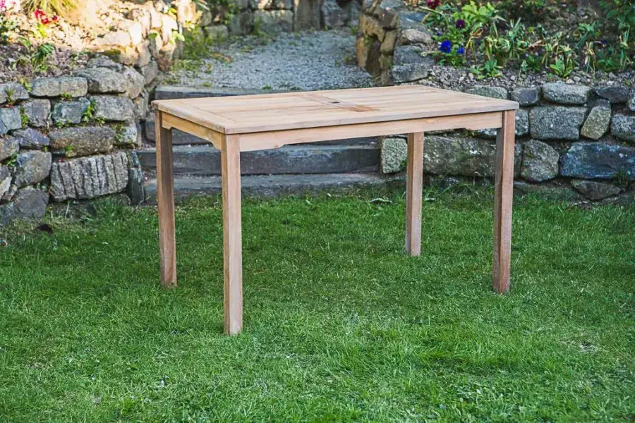 Fixed Teak Rectangular Garden Table