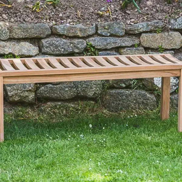 Teak Backless Garden Bench