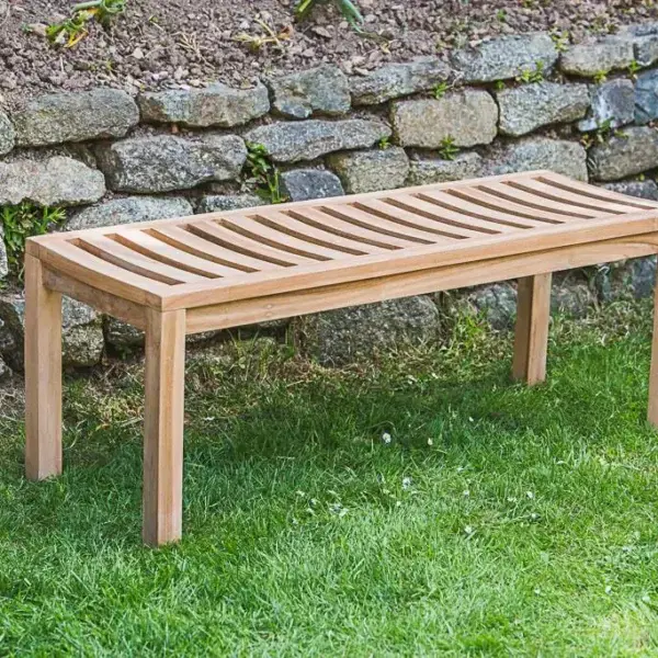 Teak Backless Garden Bench