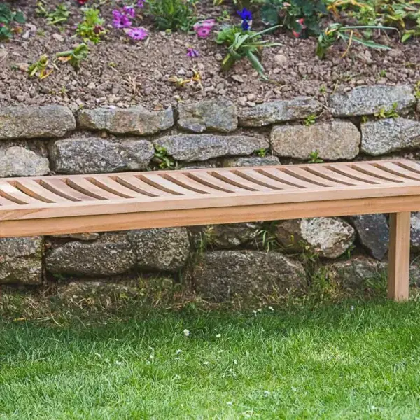 Teak Backless Park Bench