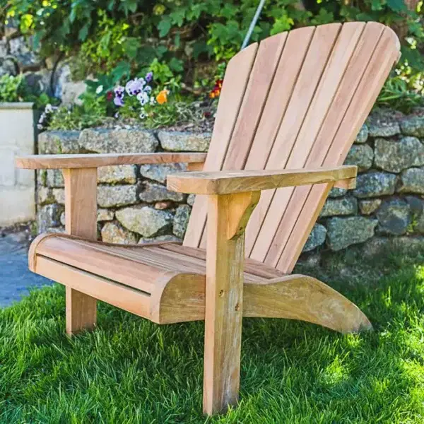 Fixed Teak Adirondack Chair-0