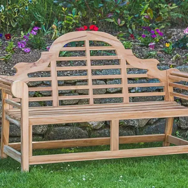 Luytens teak garden bench