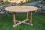 Teak Pedestal Round Garden Table