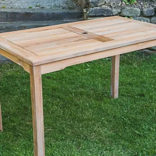 Fixed Teak Rectangular Garden Table