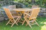 Octagonal Teak Table and Chair Set