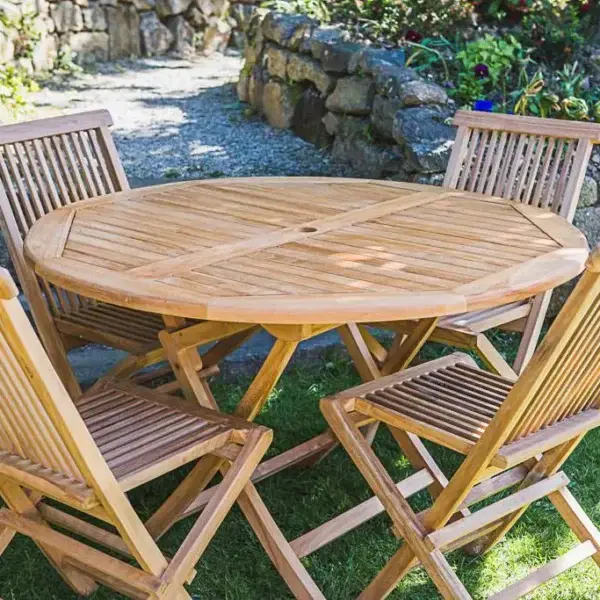 Teak Patio Table and Chair Set