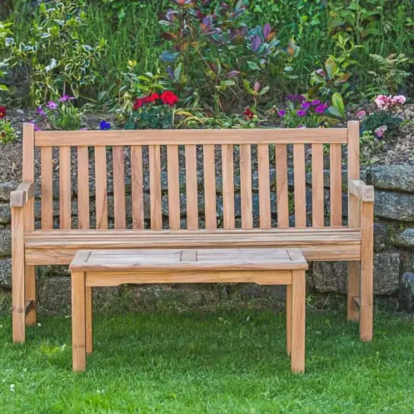 Outdoor teak bench set