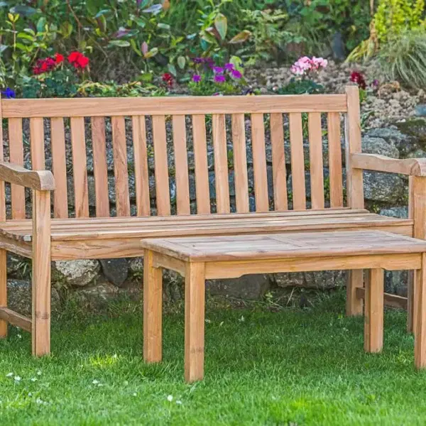 Outdoor teak bench set