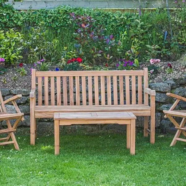Outdoor teak bench set
