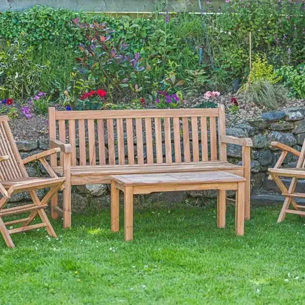 Outdoor teak bench set