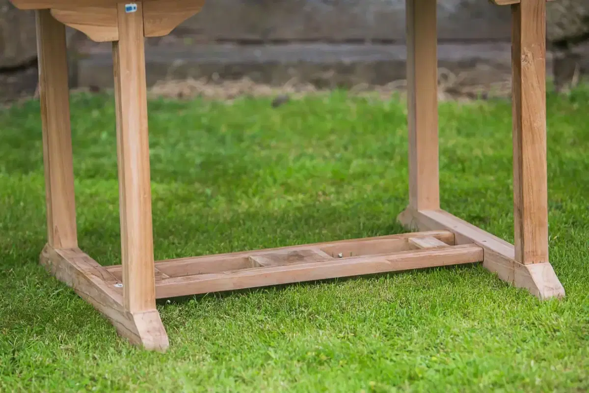 Solid Teak Oval 1.6m Pedestal Fixed Patio Table-566