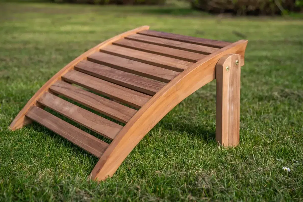 Teak Adirondack Garden Chair with Footstool-2322