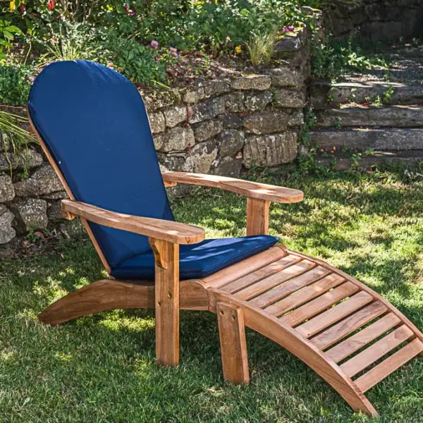 Adirondack Garden Chair with Footstool and Cushion-0