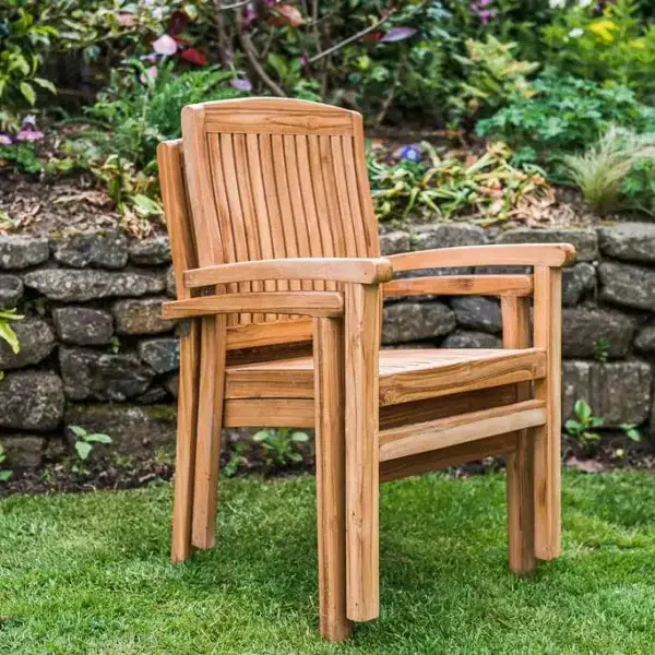 Solid Teak Stacking Garden Chair - Charlotte-1006