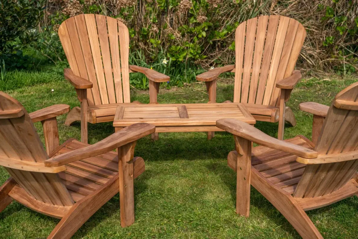 Four Teak Adirondack Family Chair Set-2007