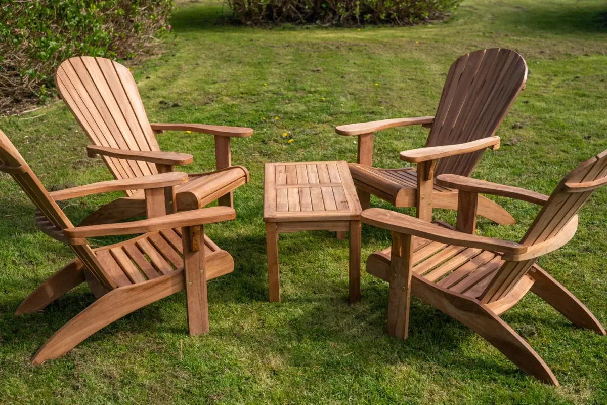 Four Teak Adirondack Family Chair Set-2008