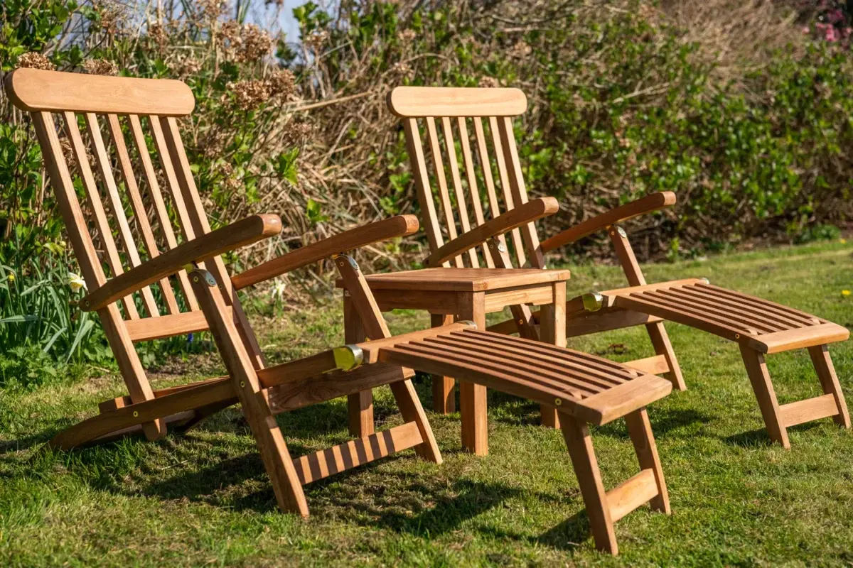 Teak Garden Sun Lounger Couples Set-2056
