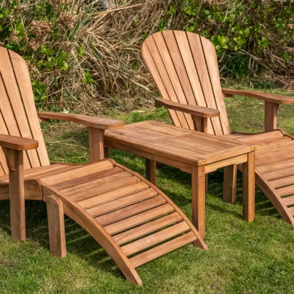 Adirondack and Footstool Twin Set with Rectangular Coffee Table-0