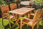 Solid Teak 1.2m Rectangular Folding Table and 4 Charlotte Stacking Chairs Patio Set-2198 Solid Teak 1.2m Rectangular Folding Table and 4 Charlotte Stacking Chairs Patio Set-2198