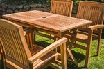 Solid Teak 1.2m Rectangular Folding Table and 4 Charlotte Stacking Chairs Patio Set-2195 Solid Teak 1.2m Rectangular Folding Table and 4 Charlotte Stacking Chairs Patio Set-2195