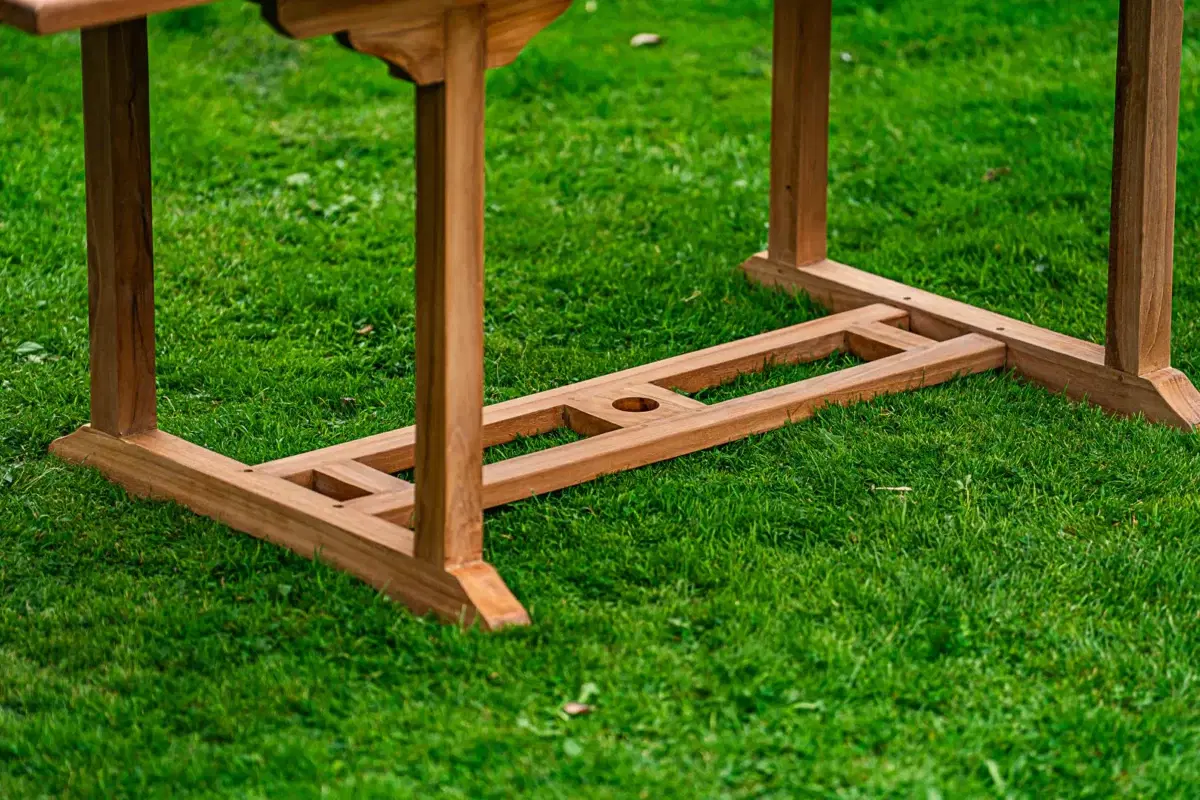 Solid Teak Rectangular Extending 1.5m - 2.1m Table and 8 Folding Armchairs Patio Set-2895