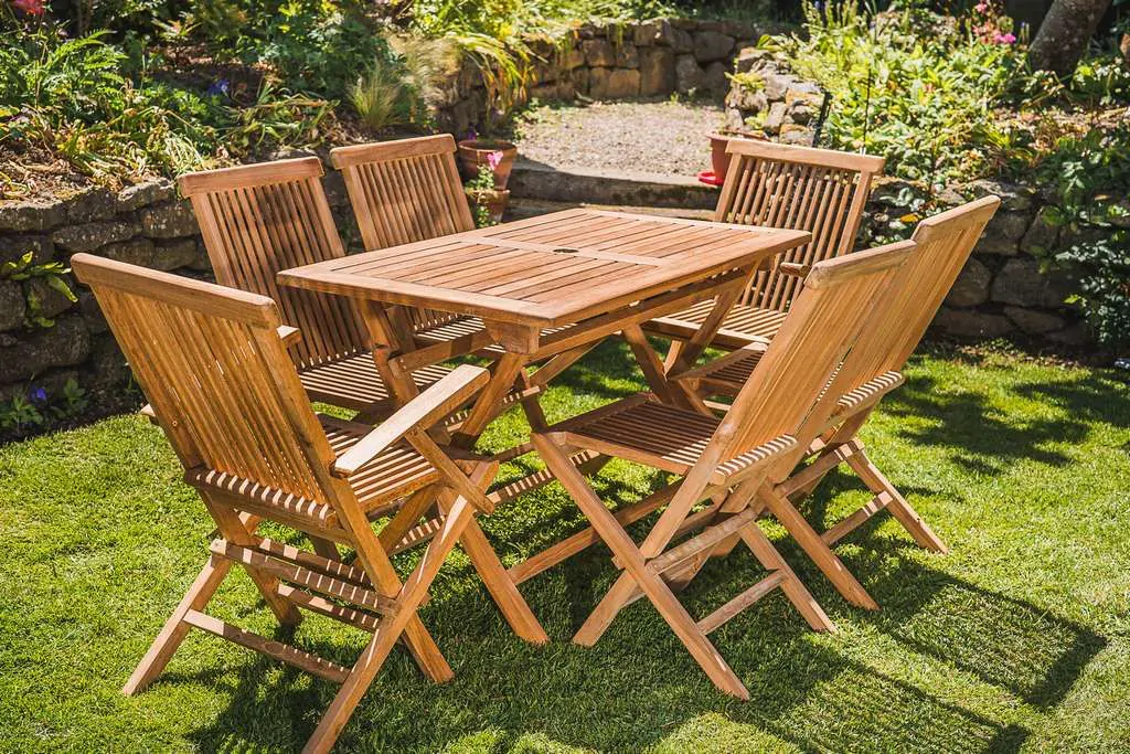 1.2m Solid Teak Rectangular Folding Table and 6 Folding Chair Combo Set 3 rect combo 6 d87