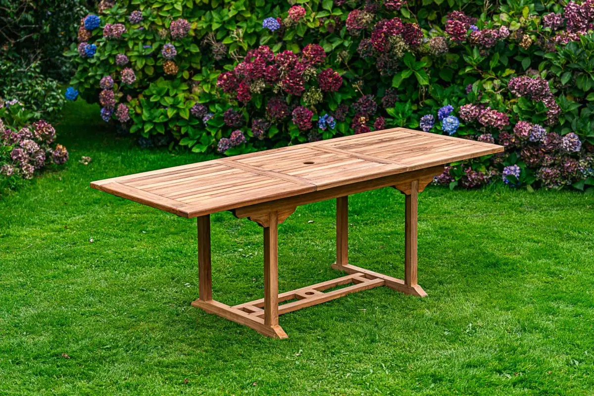 Extending 1.5m - 2.1m Teak Table-2777