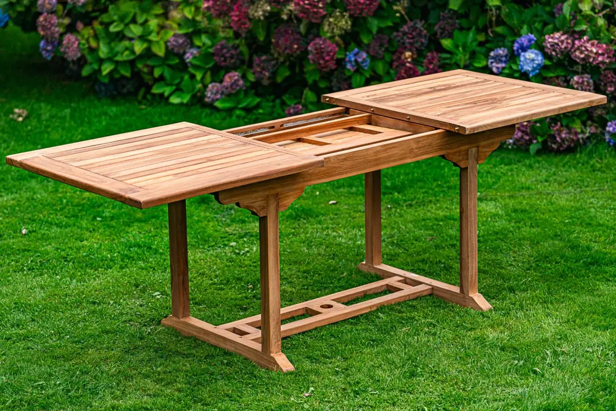 Extending 1.5m - 2.1m Teak Table-2776