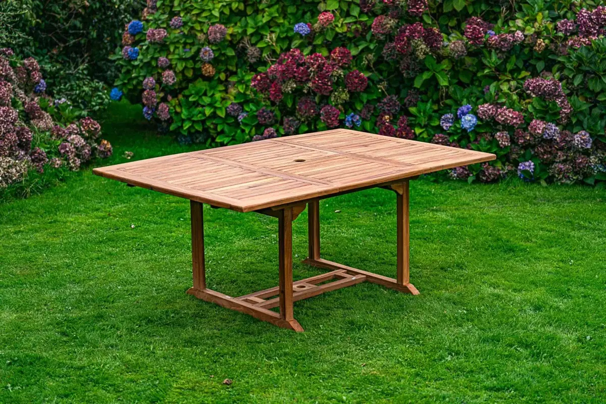 Solid Teak 1.2m - 1.8m Extending Table-2559