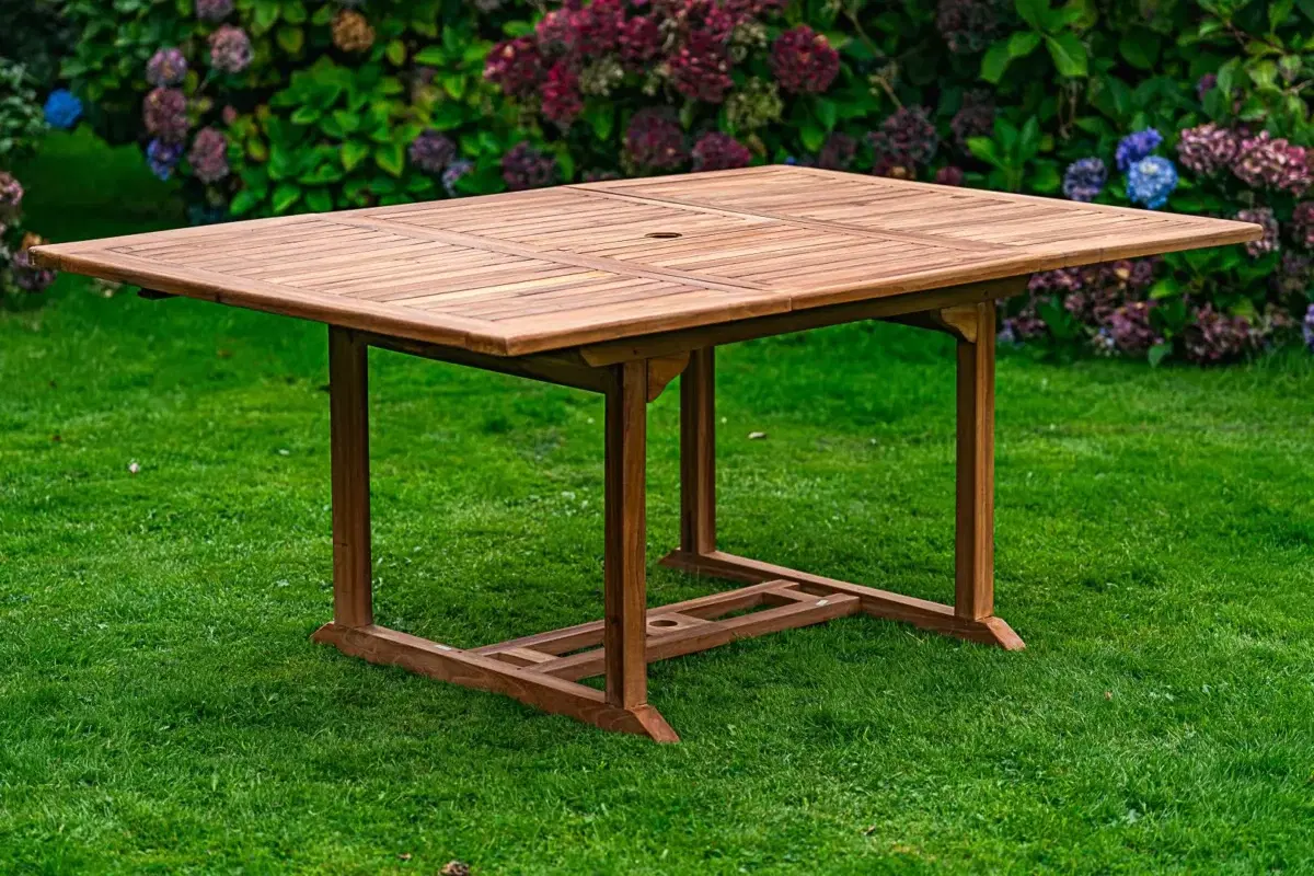 Solid Teak 1.2m - 1.8m Extending Table-2563