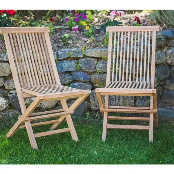 Clearance Teak Folding Chairs - Pair-0