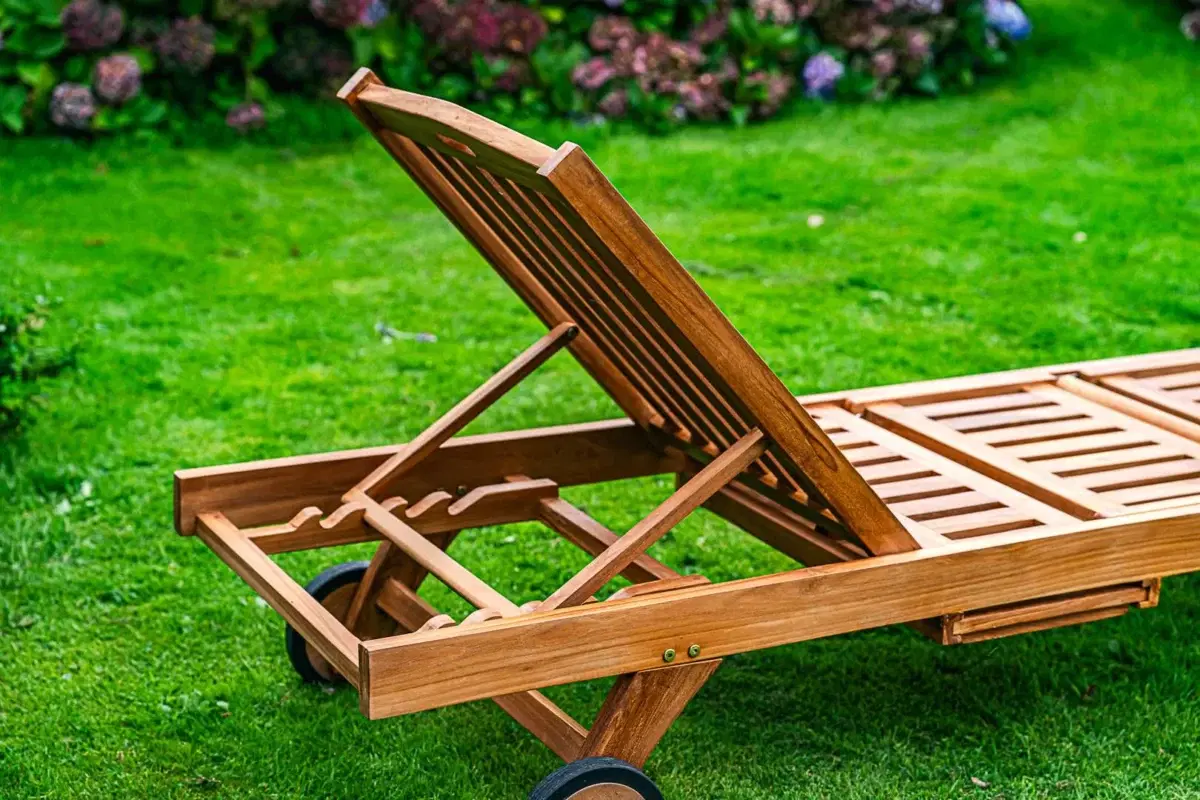 Solid Teak Sennen Sun Lounger-2577