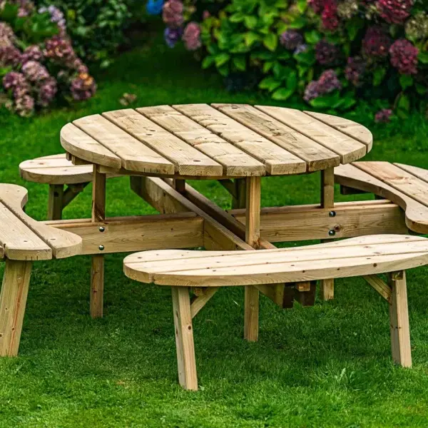 Round Garden Picnic Table-0
