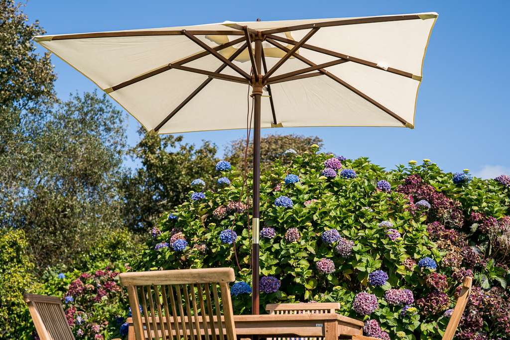 1.8m Wooden Garden Parasol Square Cream - Clearance-3243