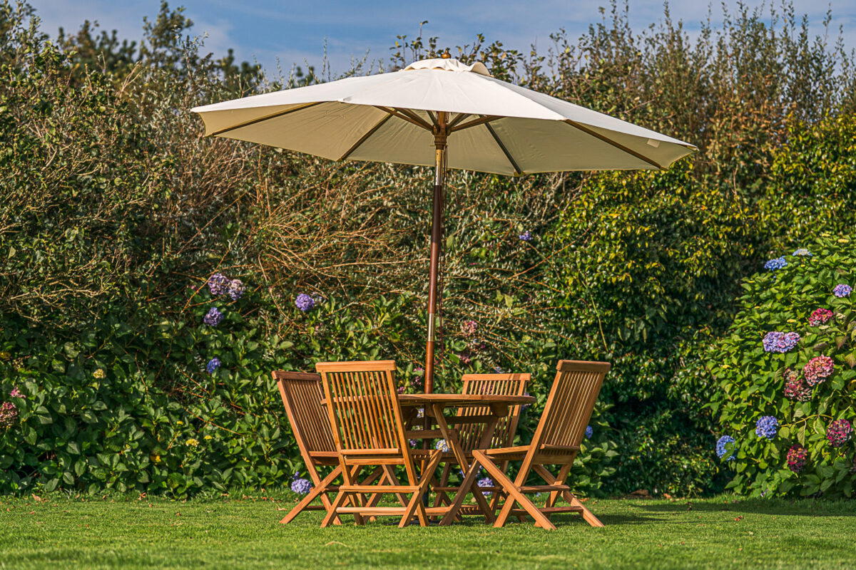 Cream 3m Round Tilting Garden Parasol-3420