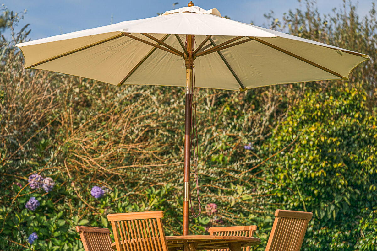 Cream 3m Round Tilting Garden Parasol-3423