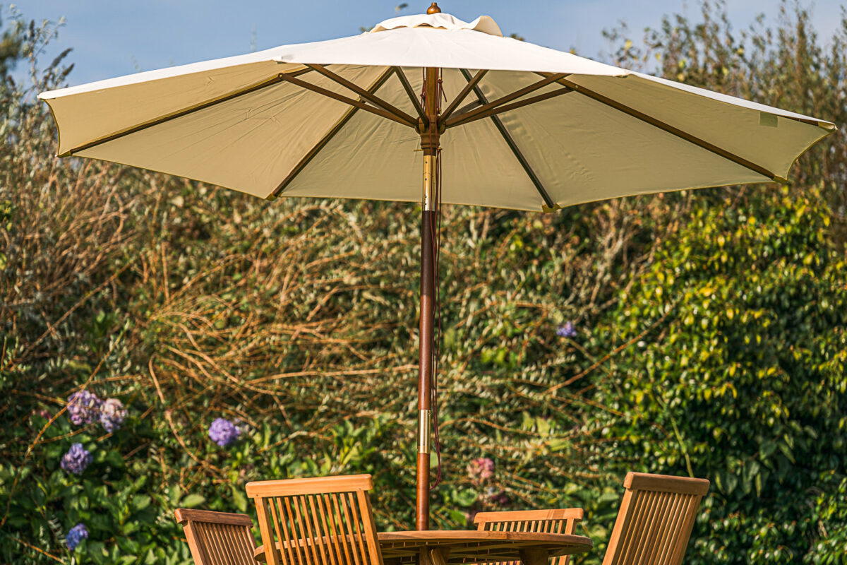 Cream 3m Round Tilting Garden Parasol-3424