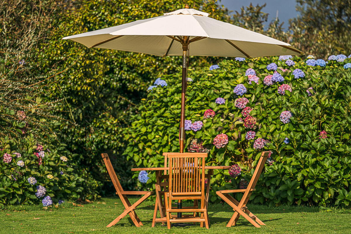 Cream 3m Round Tilting Garden Parasol-3427
