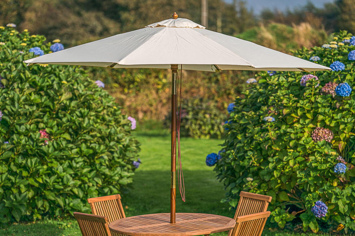 Cream 3m Round Tilting Garden Parasol-3429